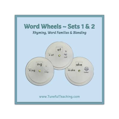 Best Printable Word Wheels for Learning Letter Sound Recognition Teaching Tools for Phonological Awareness and Learning the Alphabet Tuneful Teaching Kathy Schumacher MT-BC
