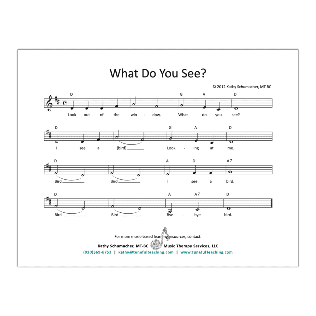 What Do You See? Printable Book Sheet Music and Chords